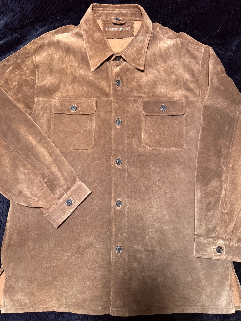 Claiborne Brown Suede Button-Front Shirt Jacket